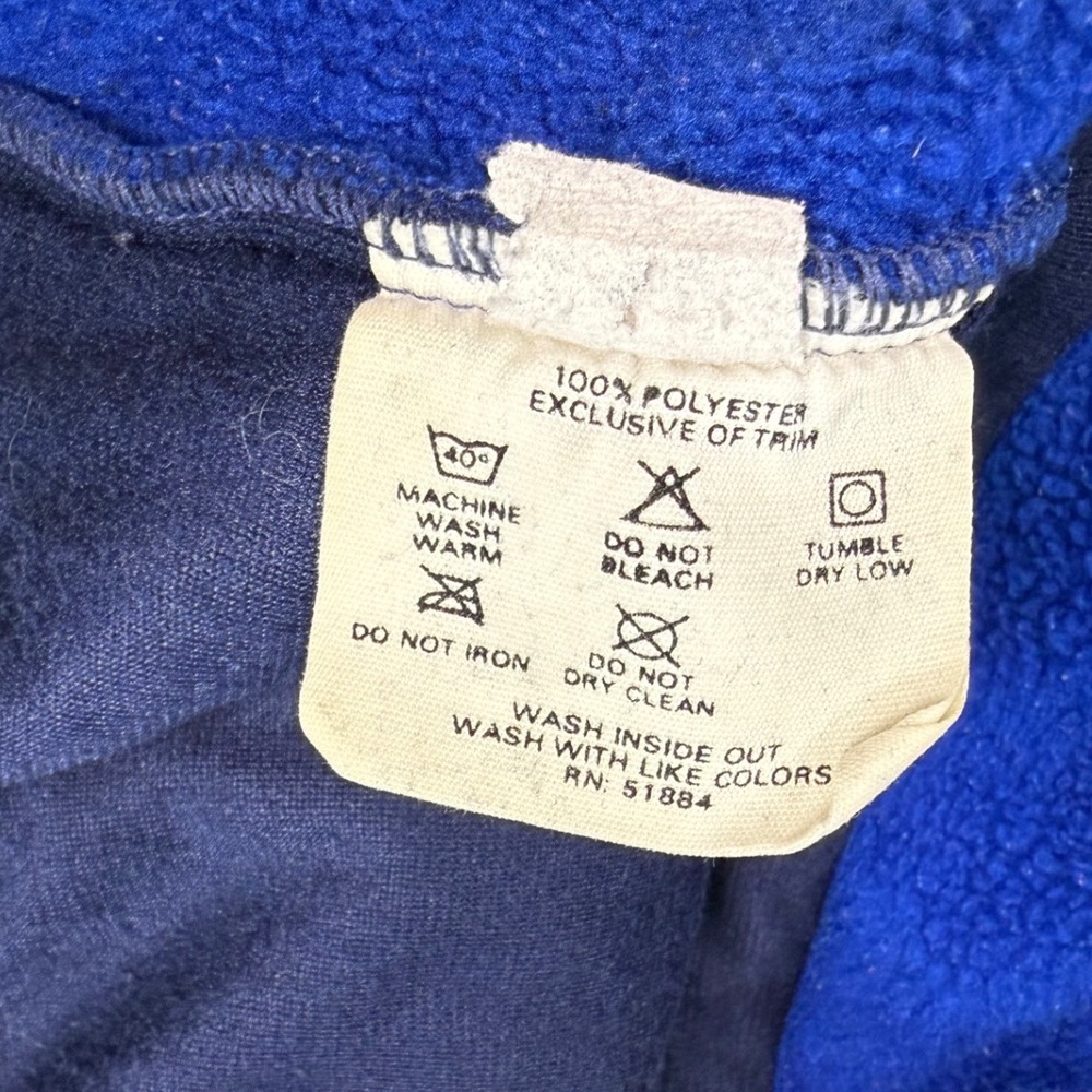 VTG 1989 Patagonia Fleece Pile 1/2 Zip Synchilla Pullover Blue Teal Red Mens M - Picture 9 of 10